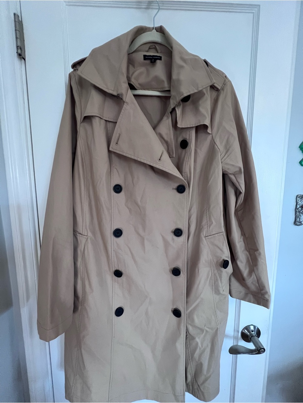 Universal Standard Beige Double-Breasted Trench Coat